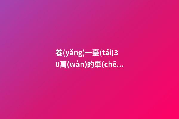 養(yǎng)一臺(tái)30萬(wàn)的車(chē)，每年花費(fèi)多少錢(qián)？